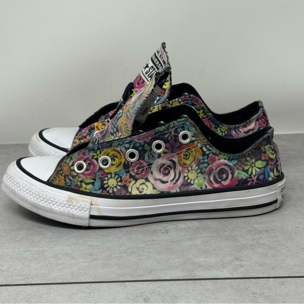 Converse All Star Sneakers Floral Kids Shoes Size Youth 13 - Picture 1 of 12
